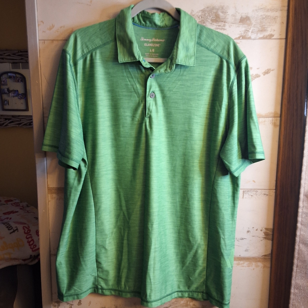 Tommy Bahama Men's Classic Green Polo Island Zone Size Large